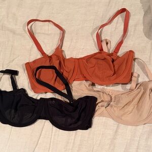 Brand new never worn CUUP Bra Collection - Black, Tan, Orange, 32E